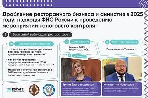 БЕСПЛАТНЫЙ ОНЛАЙН-ВЕБИНАР ПРИ УЧАСТИИИ ФНС – ДРОБЛЕНИЕ РЕСТОРАННОГО БИЗНЕСА